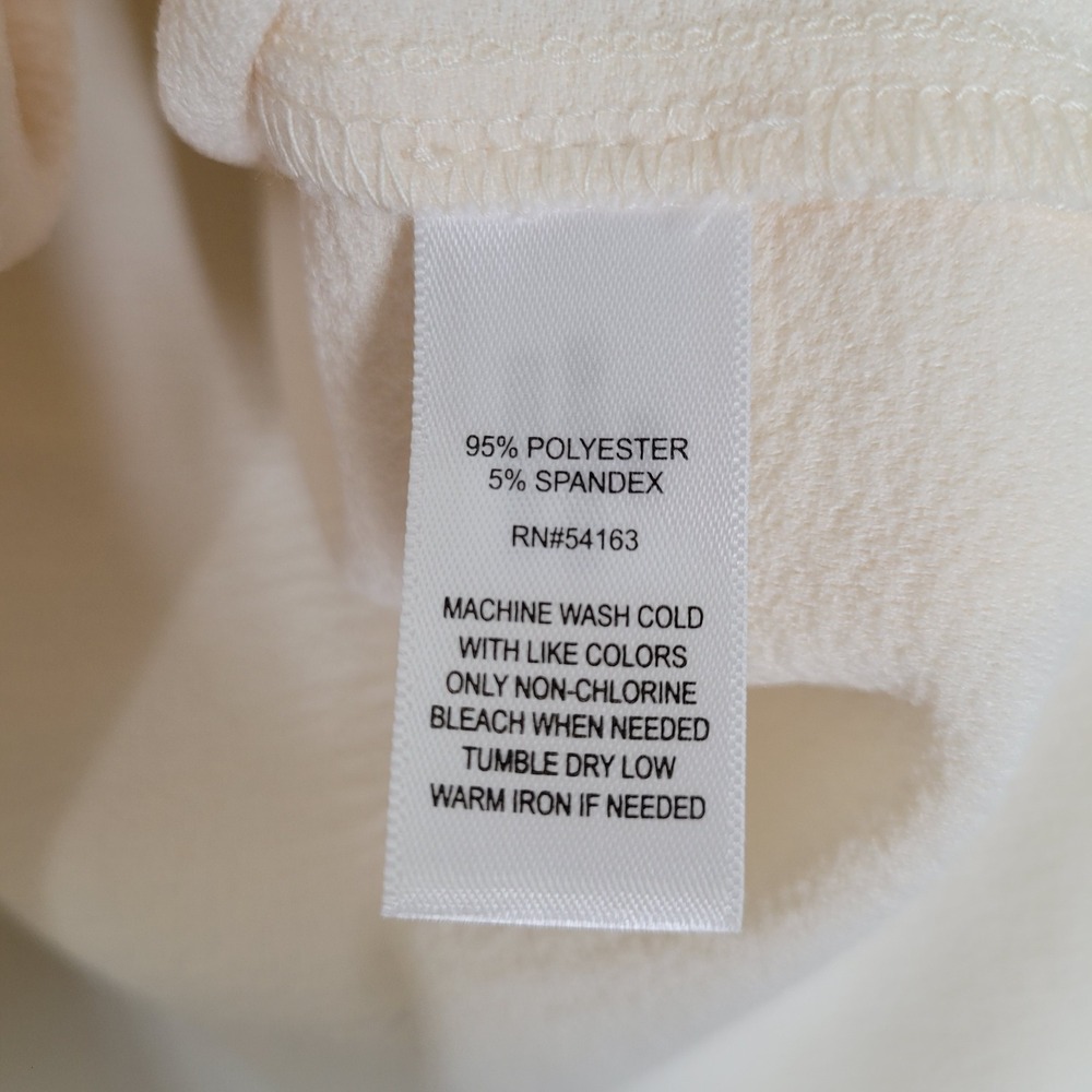 Marc New York Blouse Womens Small Cream Ruffle Neck Smocked Cuff Button Up Top - Picture 8 of 8
